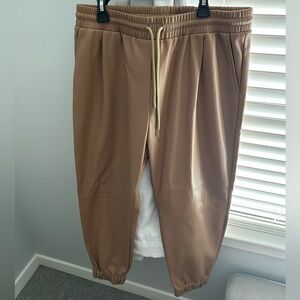 Woman’s Tan Leather Joggers